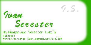 ivan serester business card